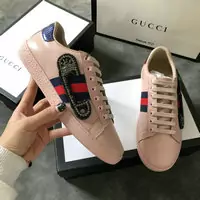 baskets paire de chaussures gucci femmes sweetheart leather pin pink